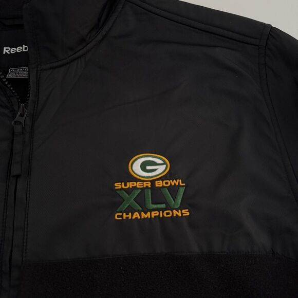 GREEN BAY PACKERS REEBOK SUPER BOWL XLV CHAMPIONS FLEECE JACKET XL EXTRA LARGE - Picture 2 of 6